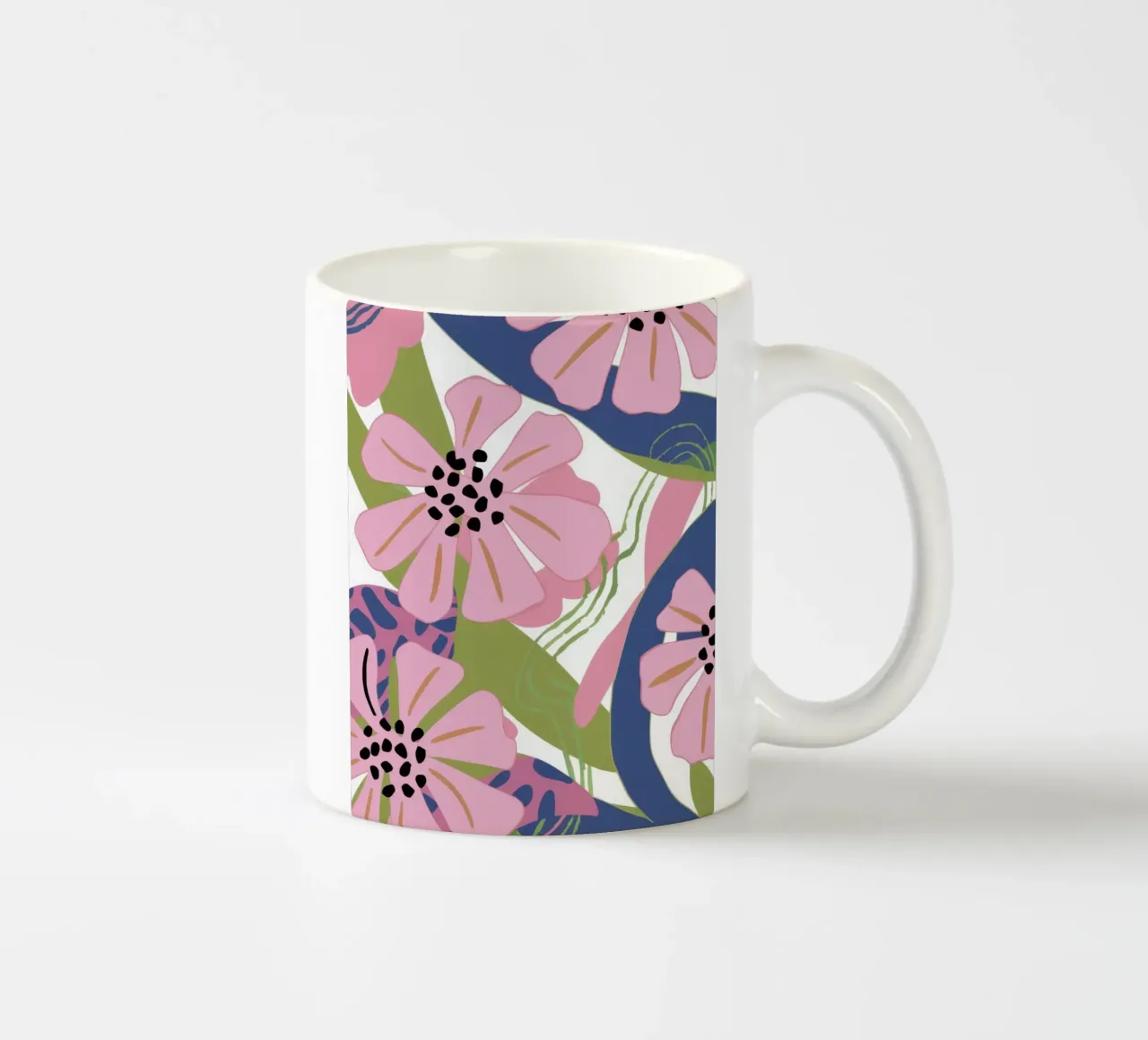 Pink Poppy Pattern tazza in ceramica da Kala Martir