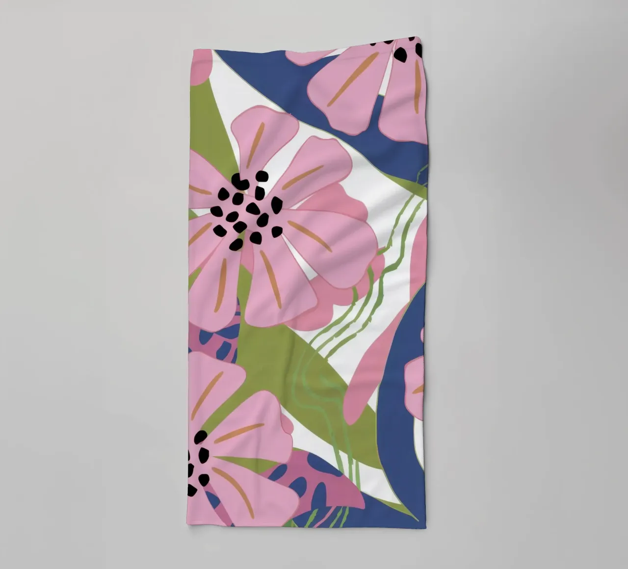 Pink Poppy Pattern asciugamano da bagno da Kala Martir