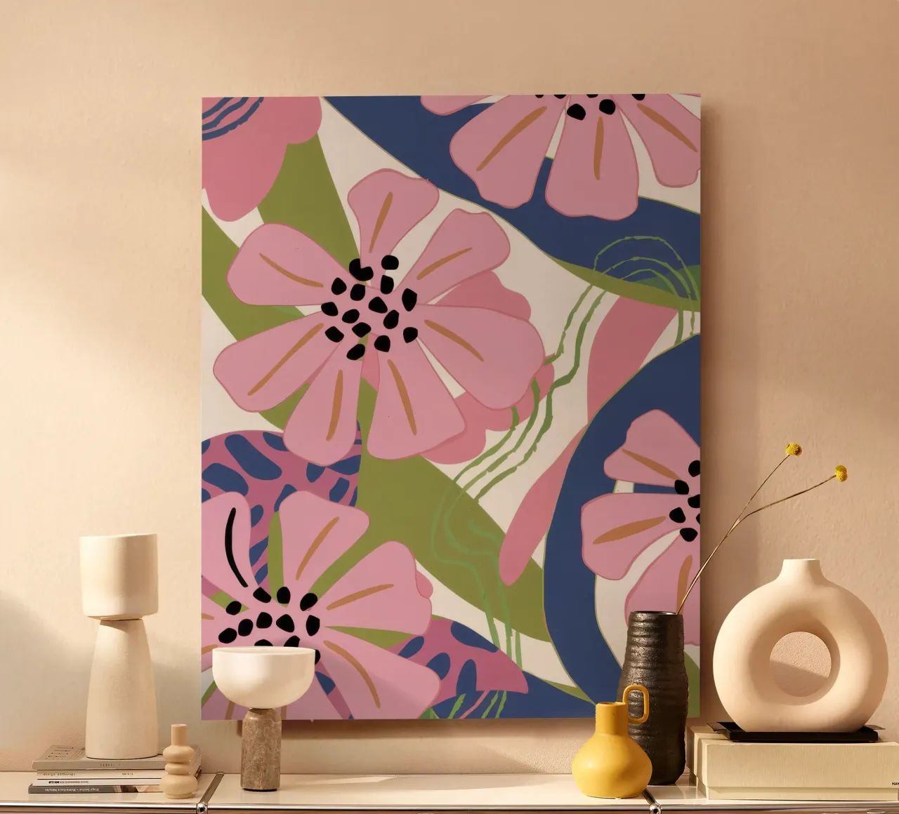 Pink Poppy Pattern alluminio dibond da Kala Martir
