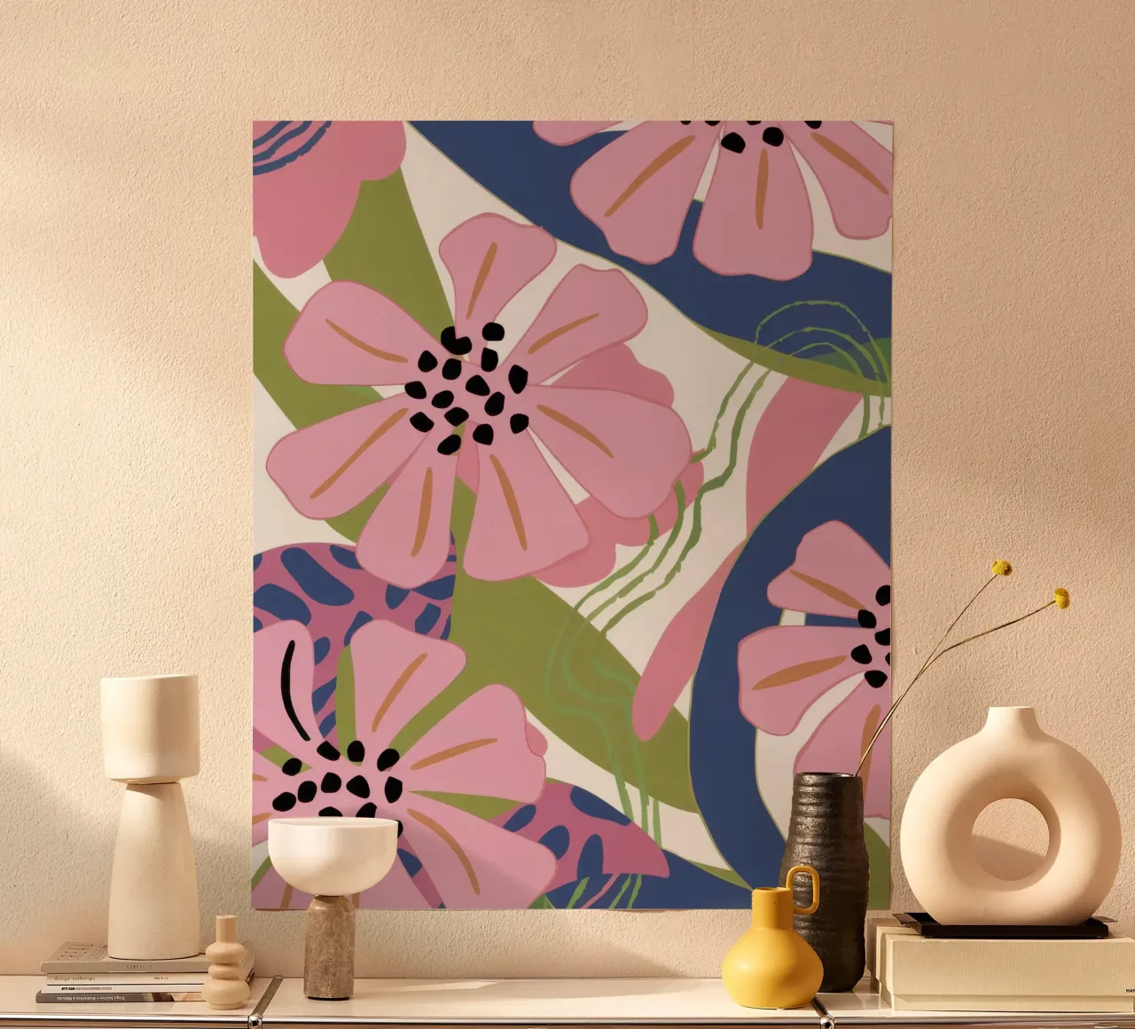 Pink Poppy Pattern carta hahnemühle da Kala Martir