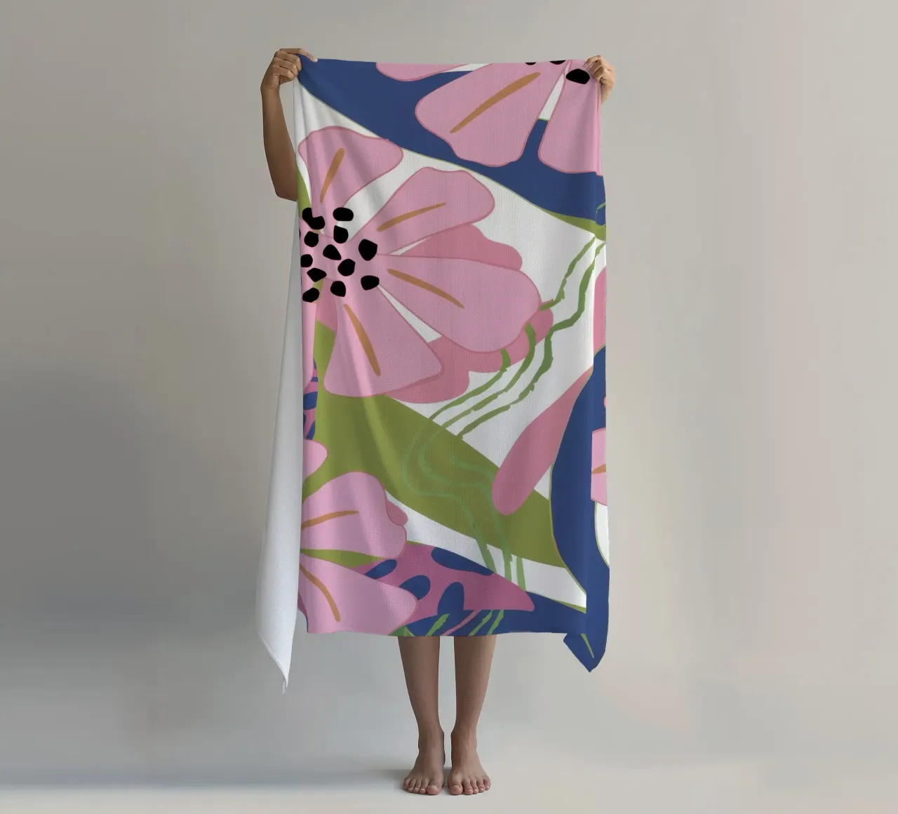 Pink Poppy Pattern telo mare da Kala Martir