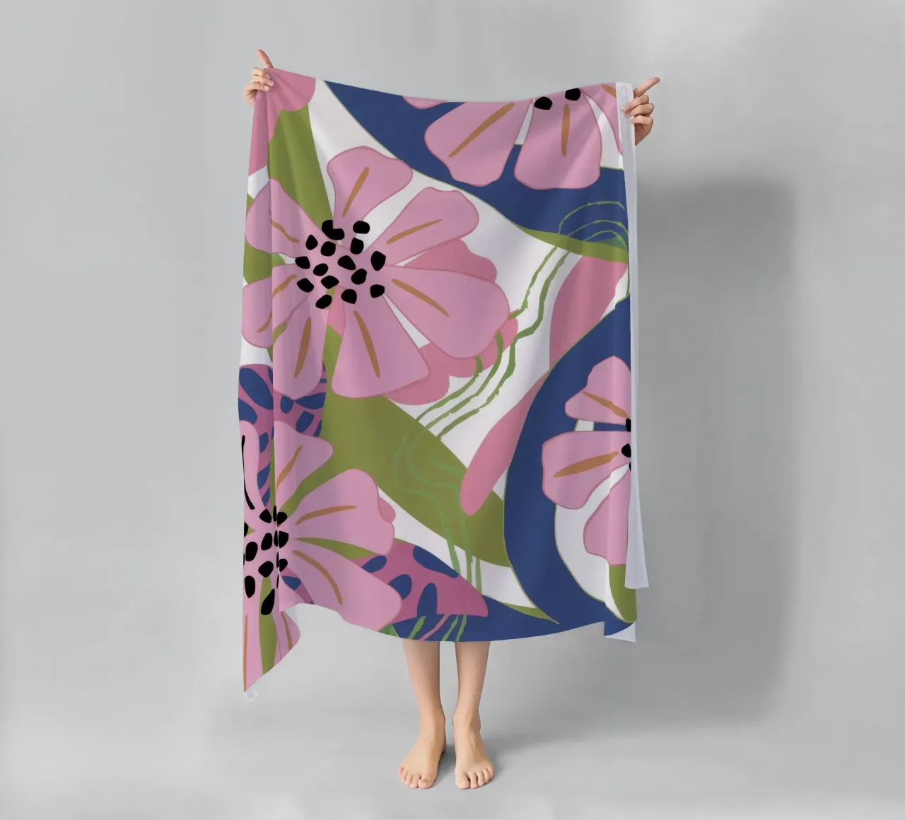 Pink Poppy Pattern telo mare da Kala Martir