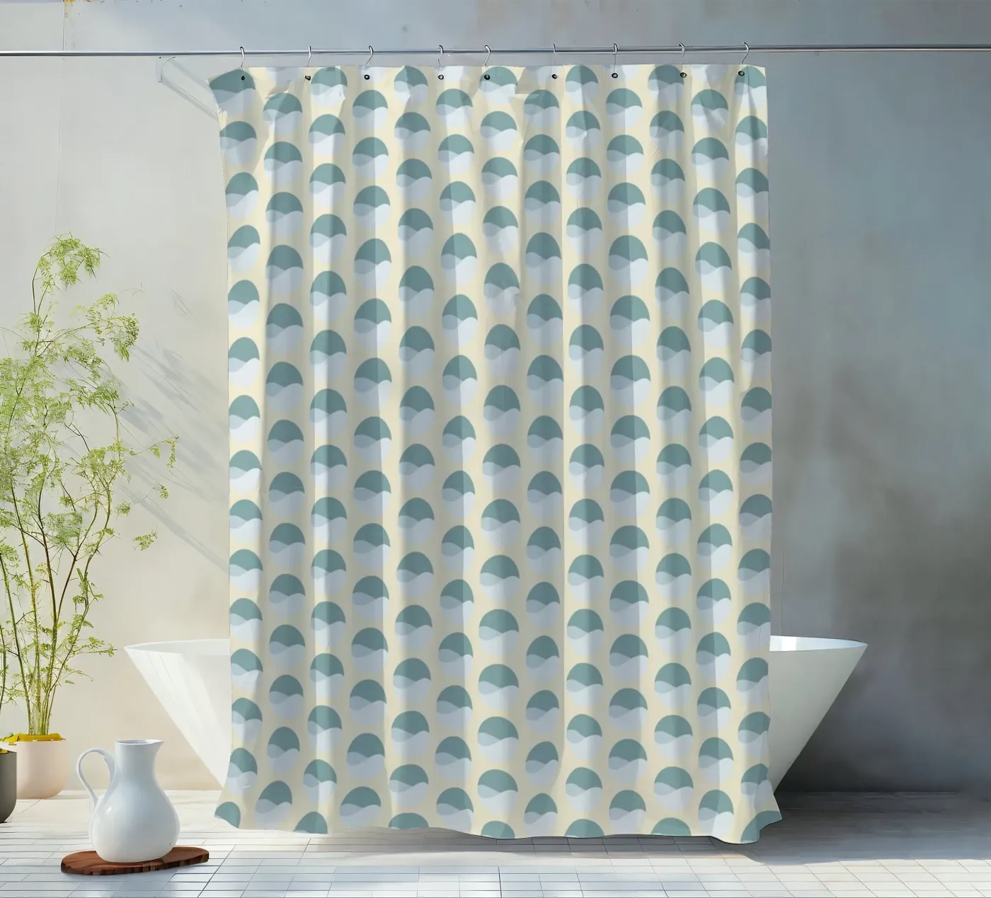 Wavy Dots Pattern #3 douchegordijn van kathrinmay