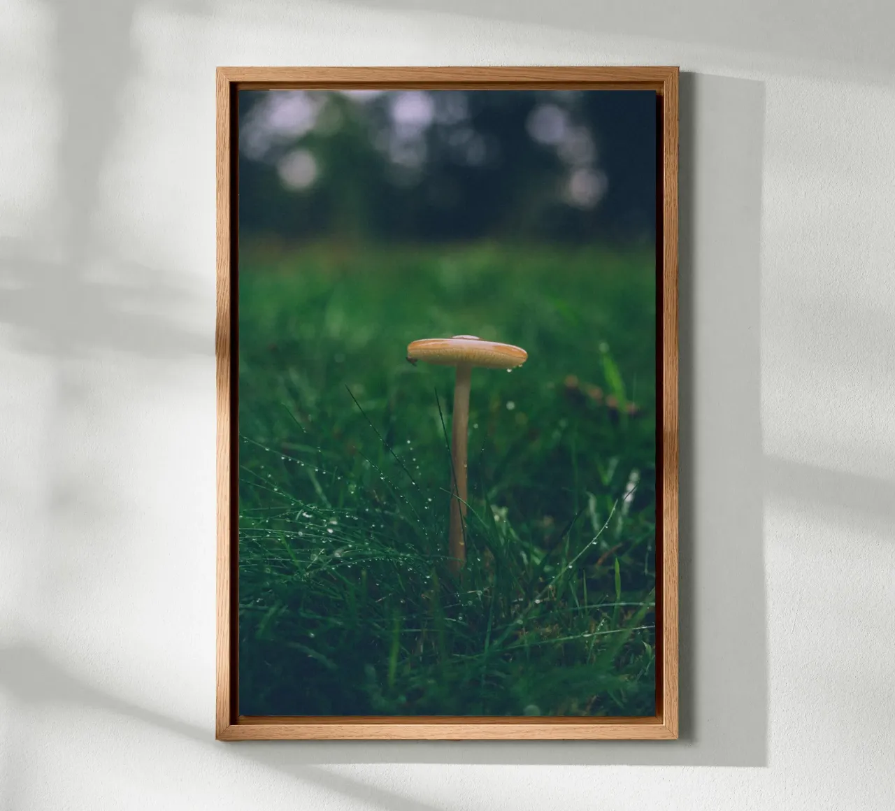 Mushroom in autumn | Forks style | Dark & moody colours canvas by Bold and Retro