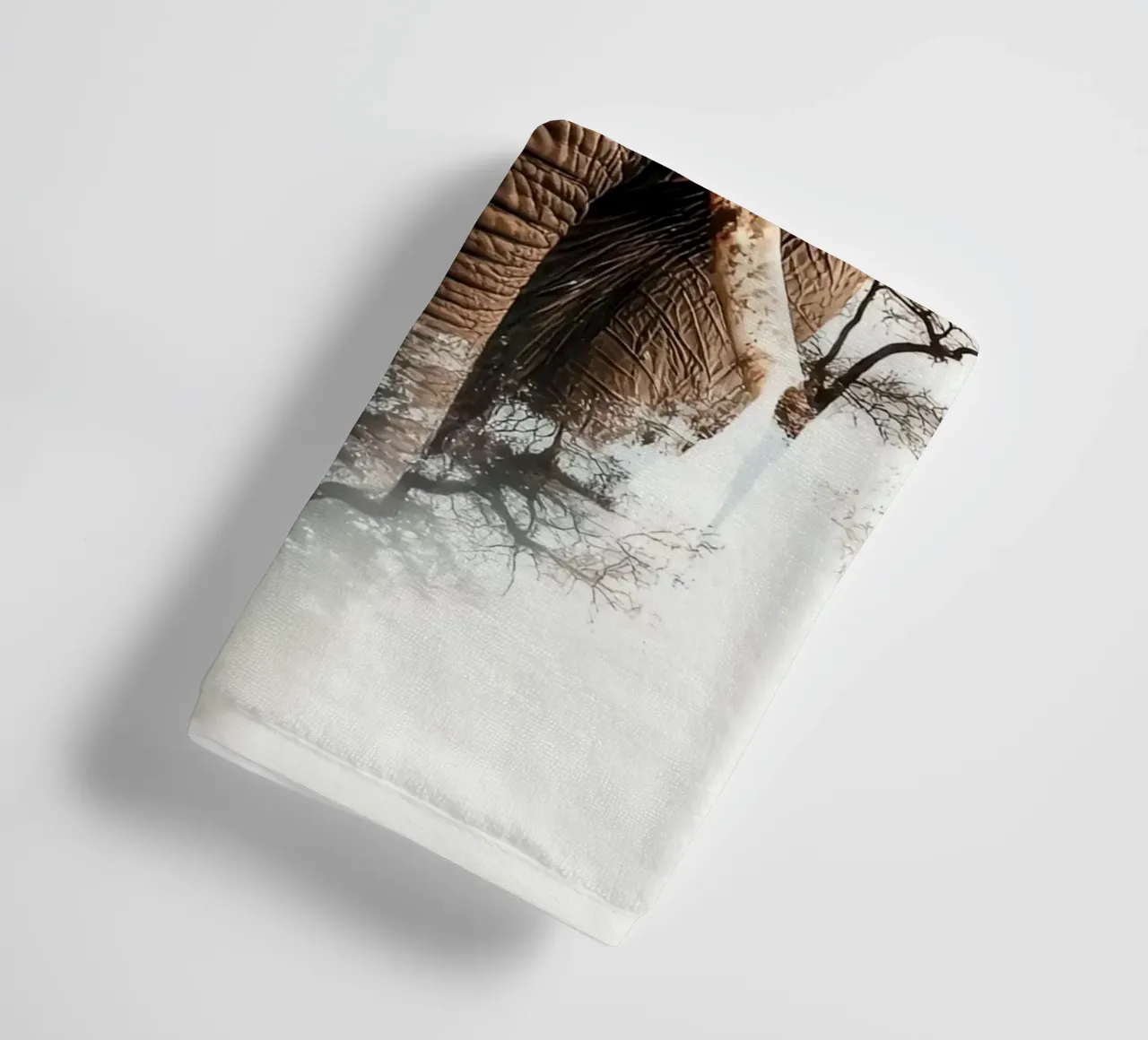 Elephant and Tree Double Exposure towel by Barbara Wright
