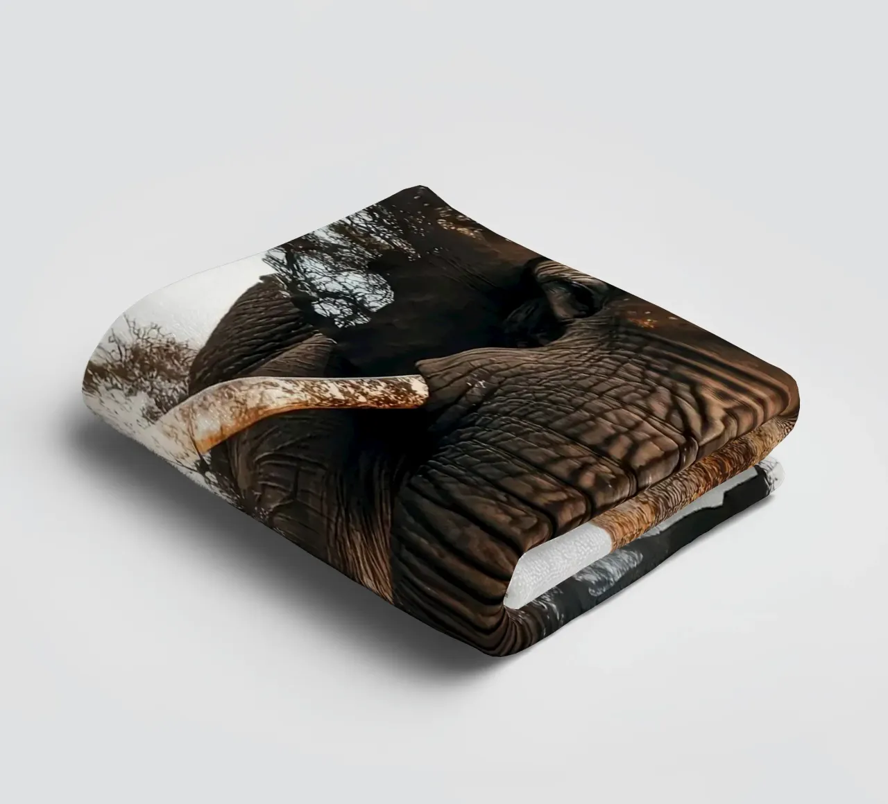 Elephant and Tree Double Exposure towel by Barbara Wright