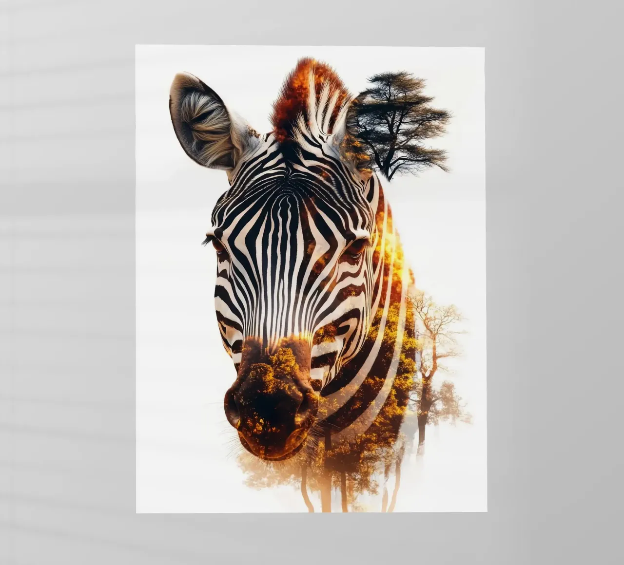 Doppia esposizione Zebra pellicola backlit da Barbara Wright
