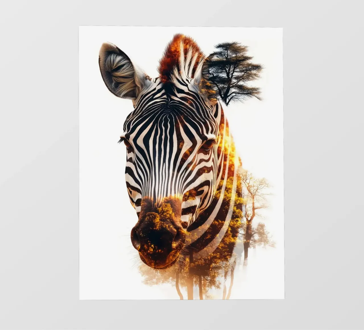 Doppia esposizione Zebra pellicola backlit da Barbara Wright