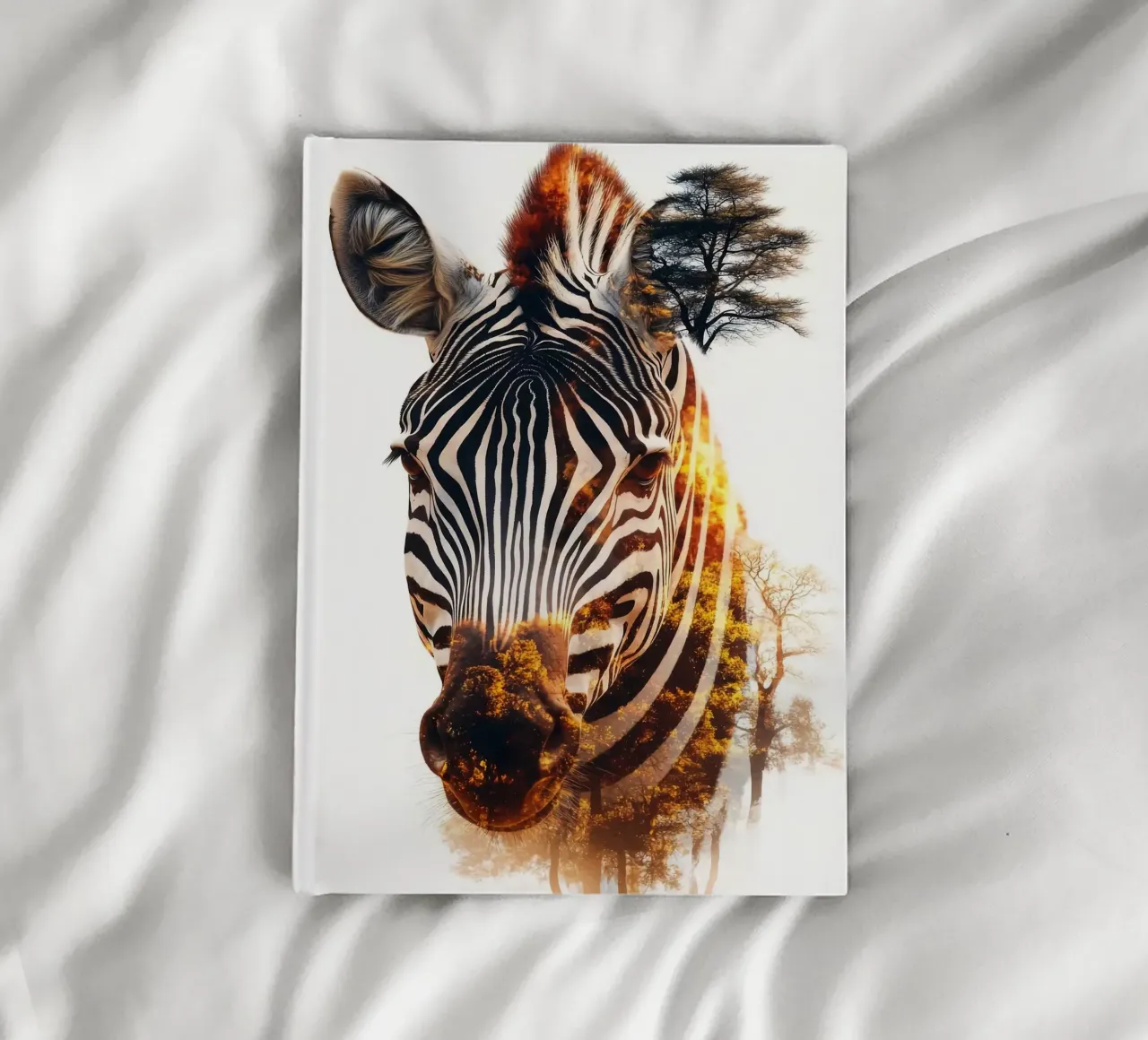 Zebra Double Exposure notebook by Barbara Wright