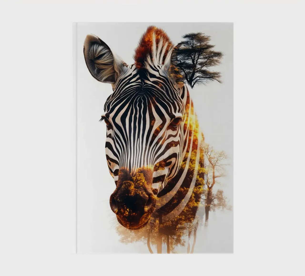 Zebra Double Exposure notebook by Barbara Wright