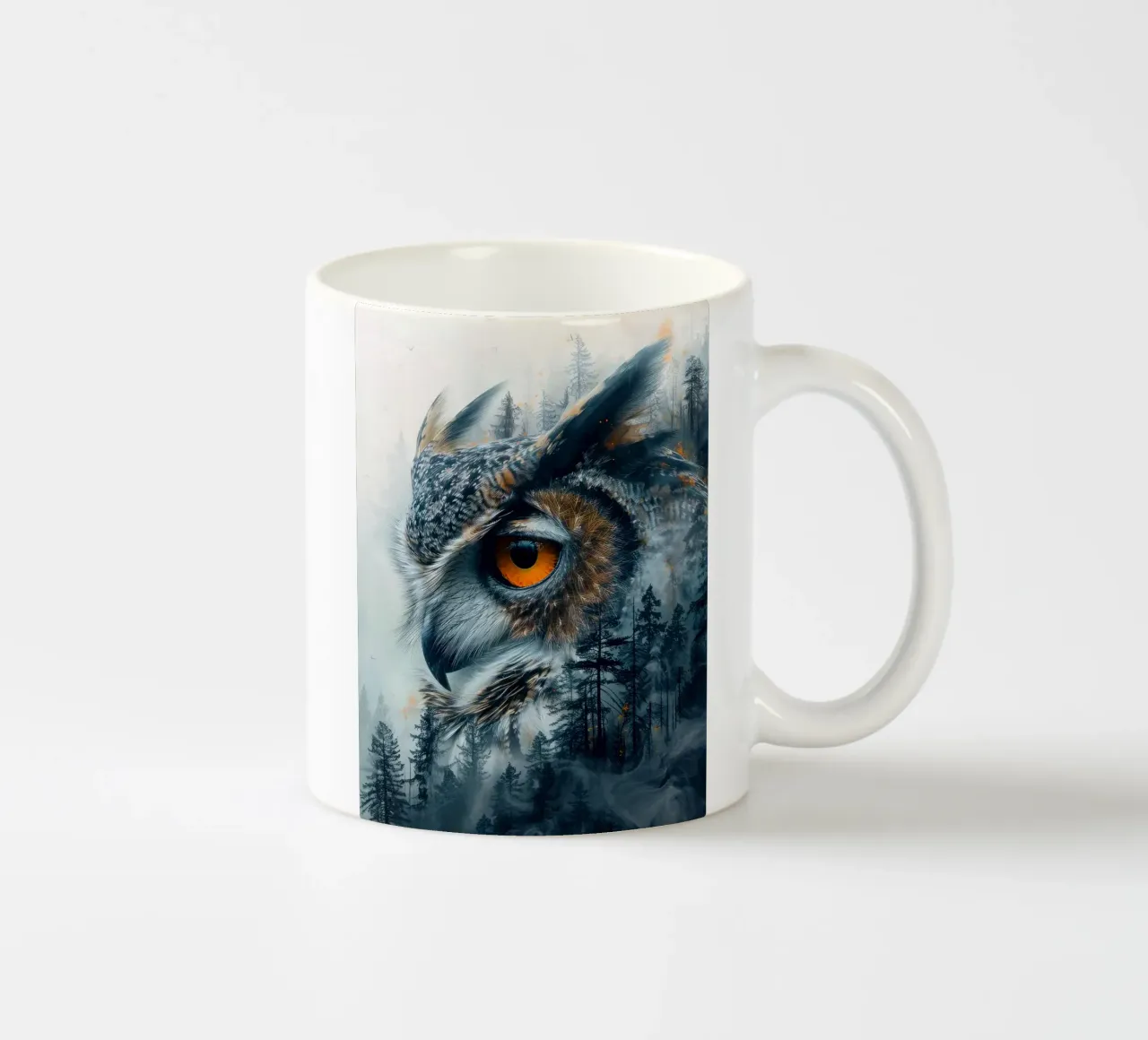 Ritratto di gufo tazza in ceramica da Barbara Wright
