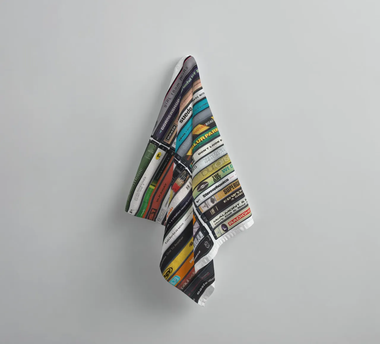 Britpop Singles Print towel by MrMustardPrints