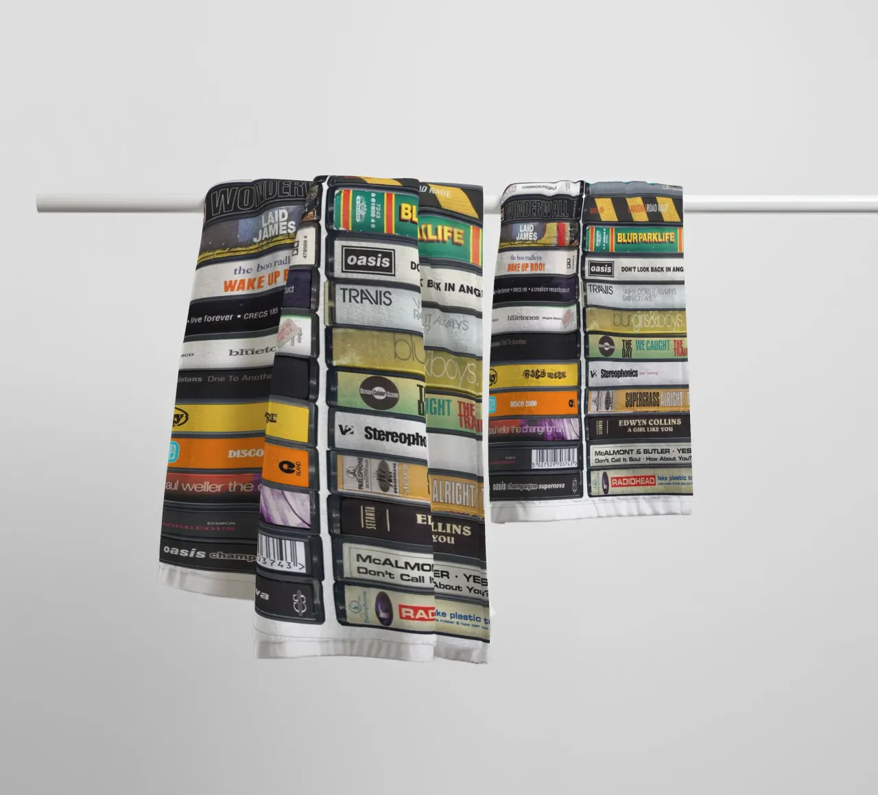 Britpop Singles Print towel by MrMustardPrints