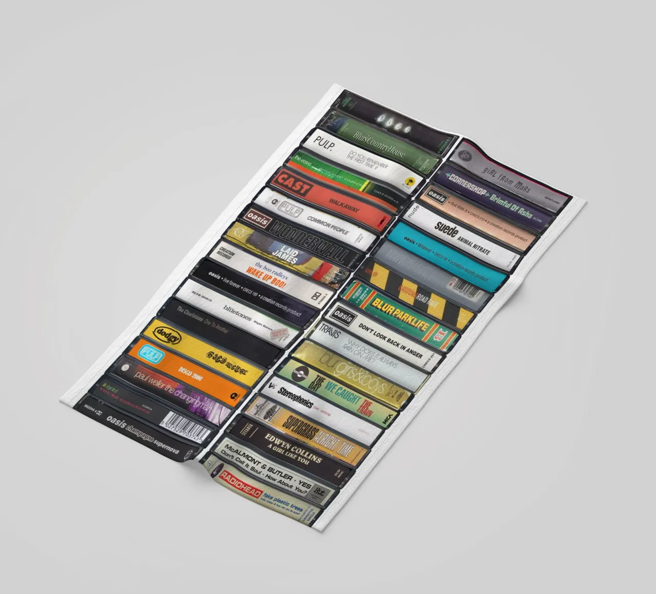 Britpop Singles Print beach towel by MrMustardPrints