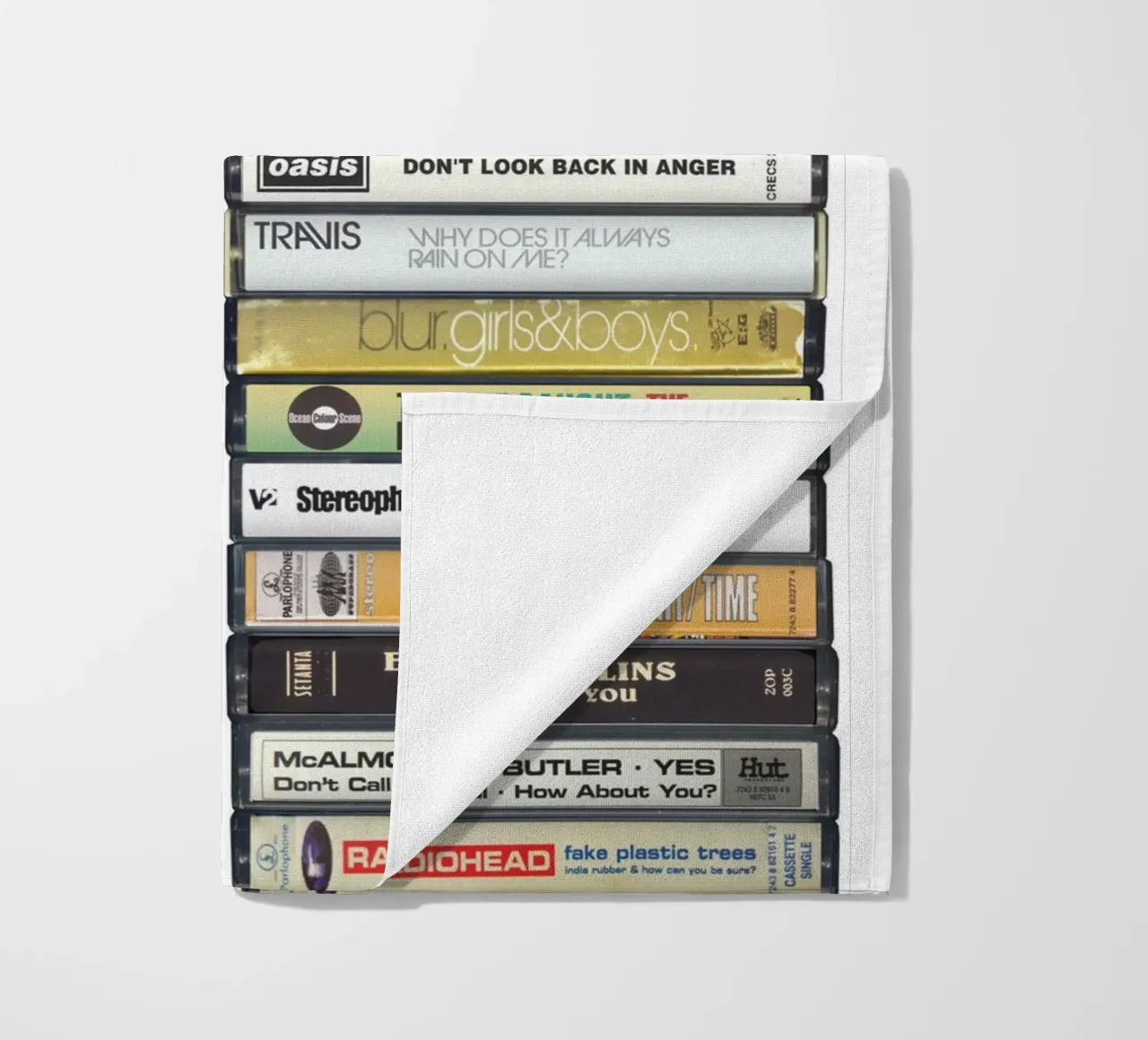 Britpop Singles Print beach towel by MrMustardPrints