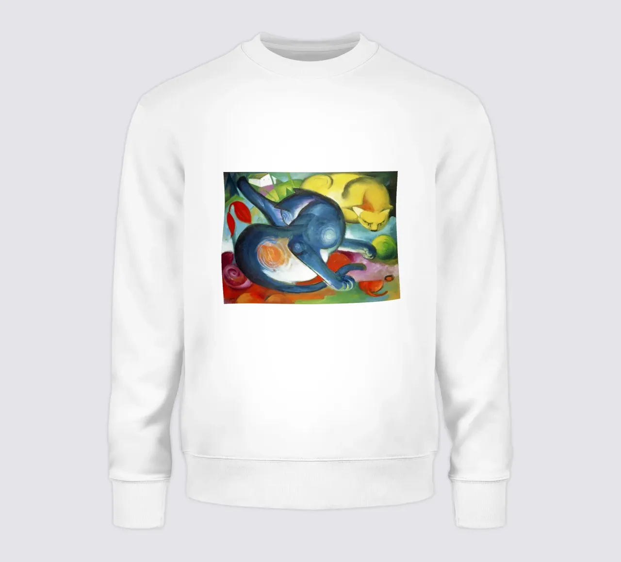 Franz Marc Due gatti, blu e giallo felpa da Jolie Prints