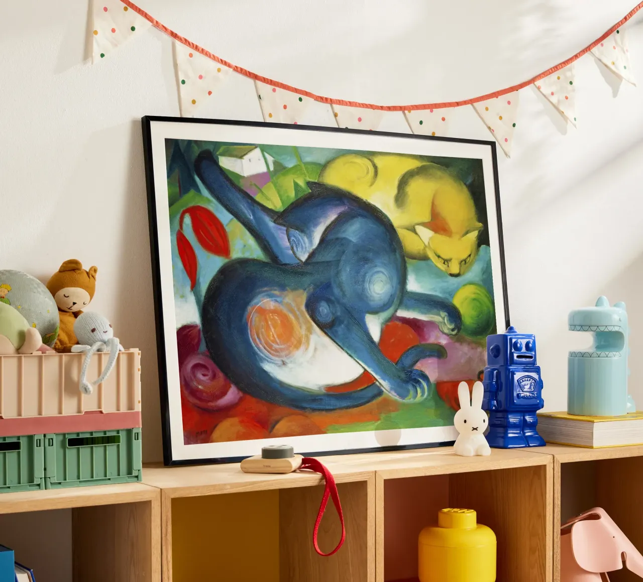 Franz Marc Due gatti, blu e giallo carta hahnemühle da Jolie Prints