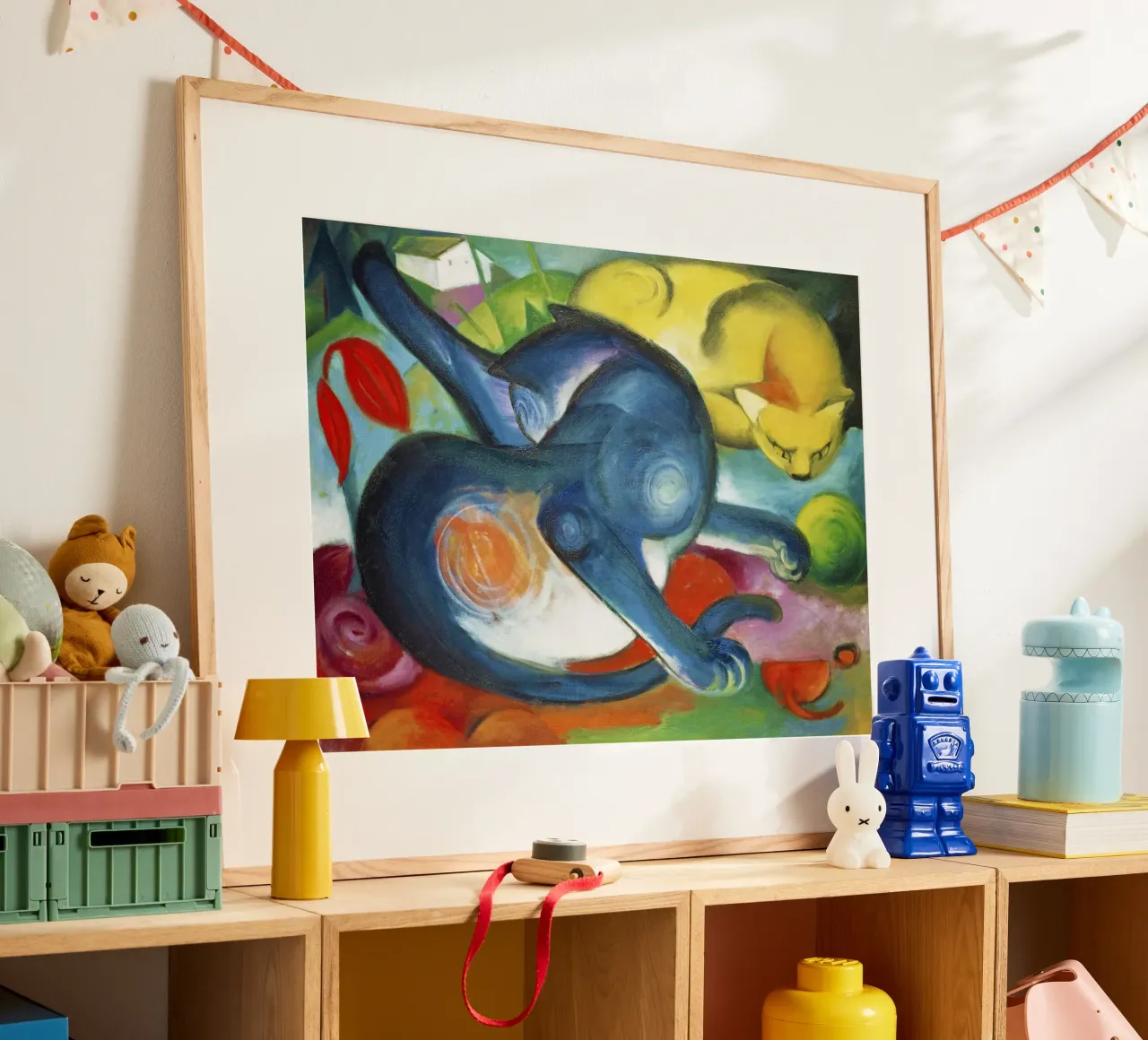 Franz Marc Due gatti, blu e giallo carta hahnemühle da Jolie Prints