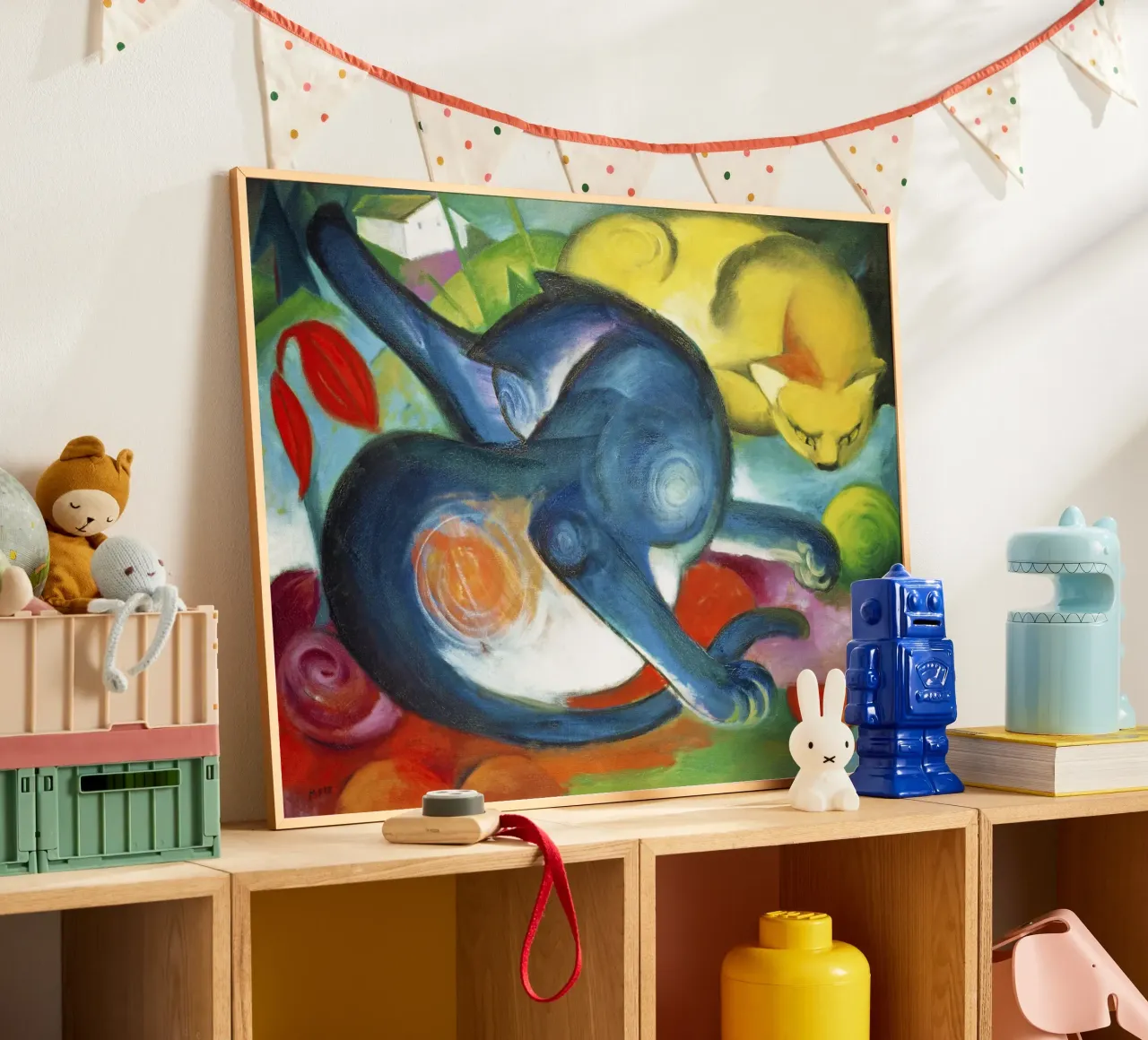 Franz Marc Due gatti, blu e giallo carta hahnemühle da Jolie Prints