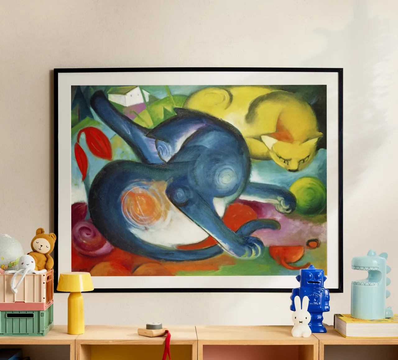 Franz Marc Due gatti, blu e giallo carta hahnemühle da Jolie Prints