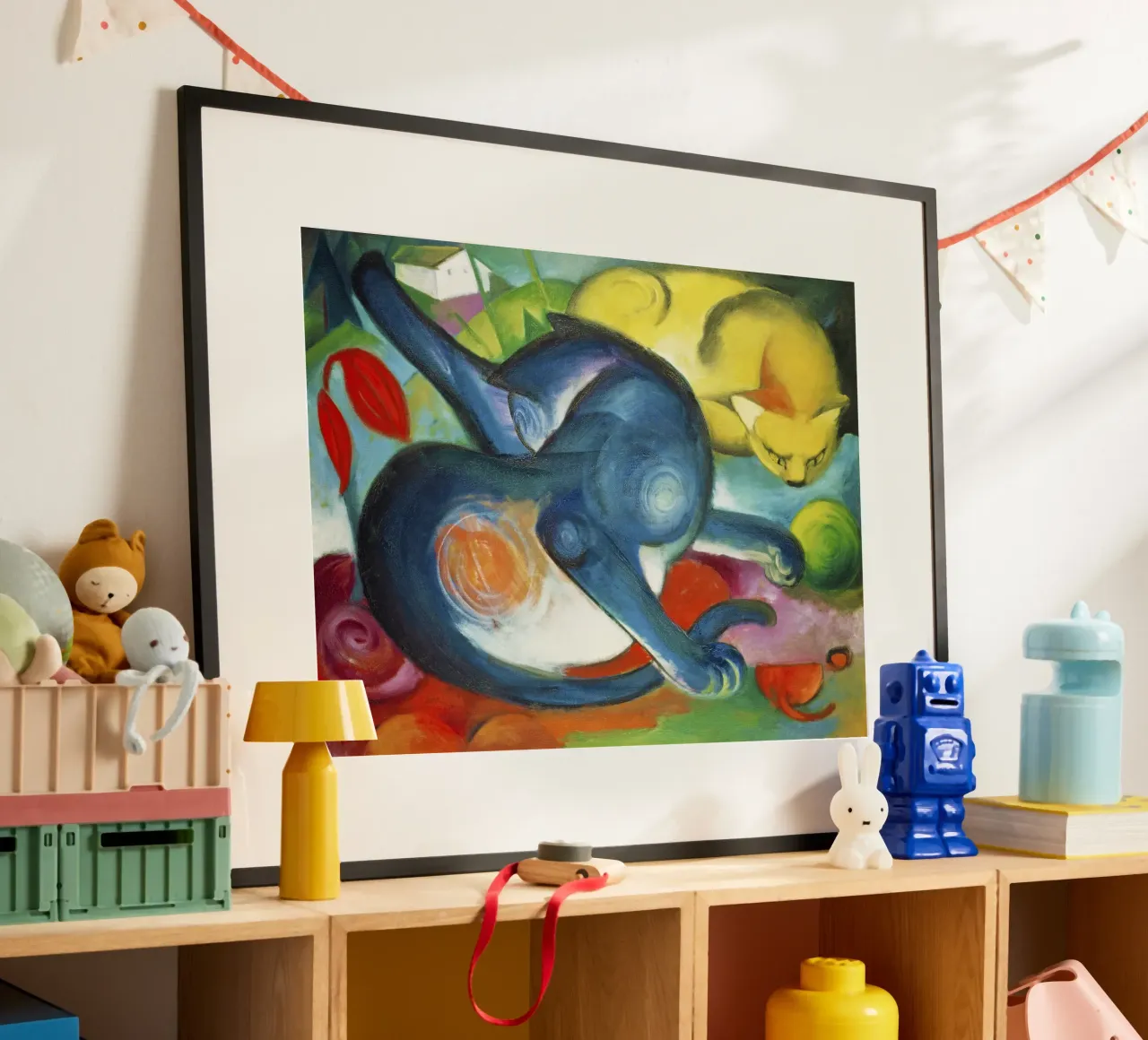 Franz Marc Due gatti, blu e giallo carta hahnemühle da Jolie Prints