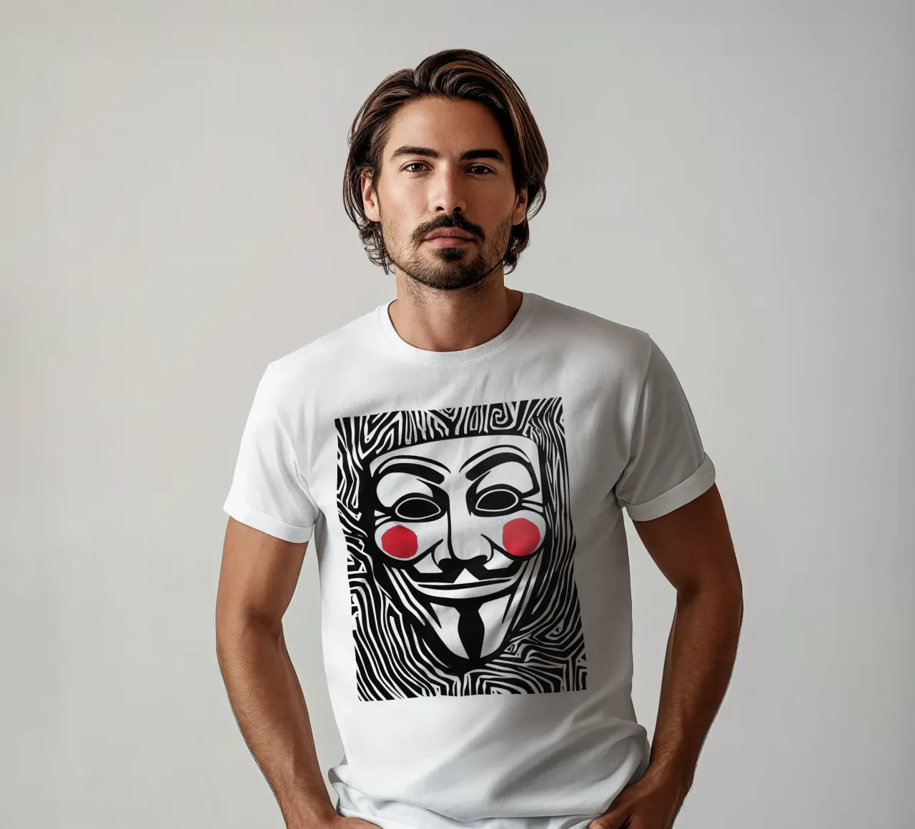 Guy Fawkes Anonymous Hacker Vendetta Maske t-shirt da Autofocus