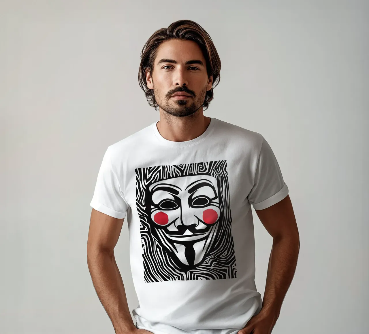 Guy Fawkes Anonymous Hacker Vendetta Maske t-shirt da Autofocus