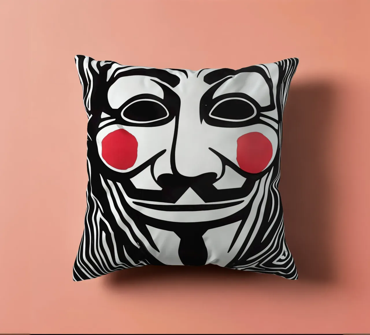 Guy Fawkes Anonymous Hacker Vendetta Maske cuscino da Autofocus