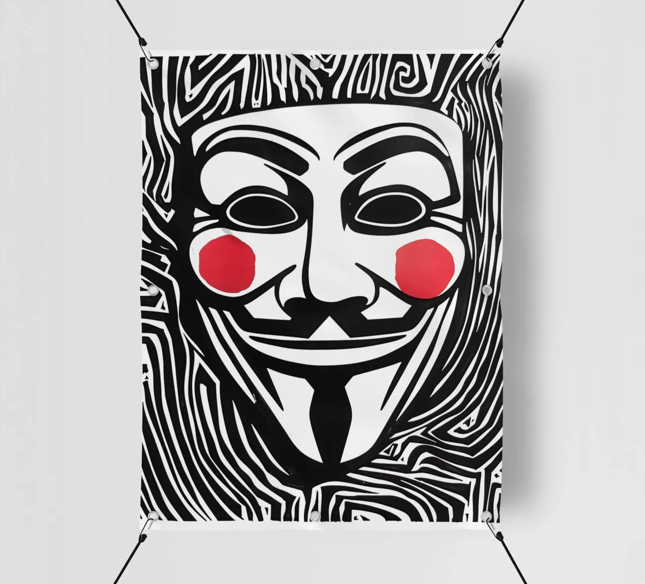 Guy Fawkes Anonymous Hacker Vendetta Maske telo in pvc da Autofocus