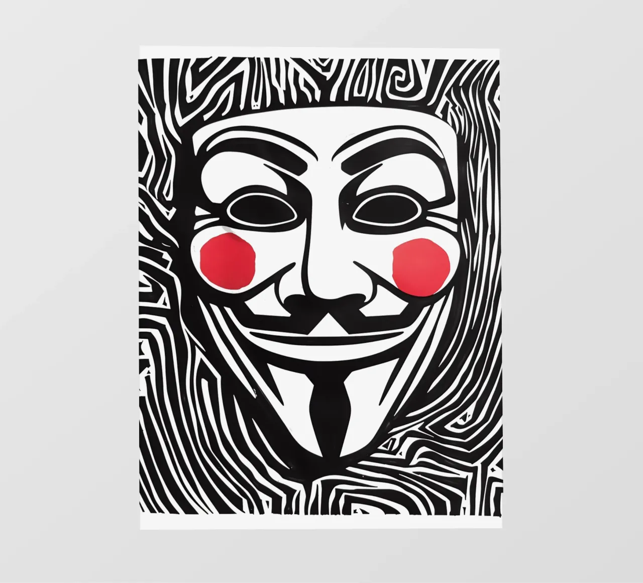 Guy Fawkes Anonymous Hacker Vendetta Maske telo in pvc da Autofocus