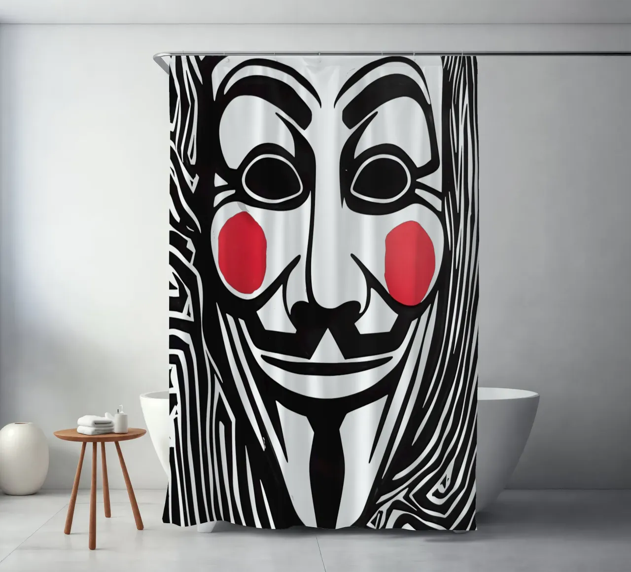 Guy Fawkes Anonymous Hacker Vendetta Maske tenda da doccia da Autofocus