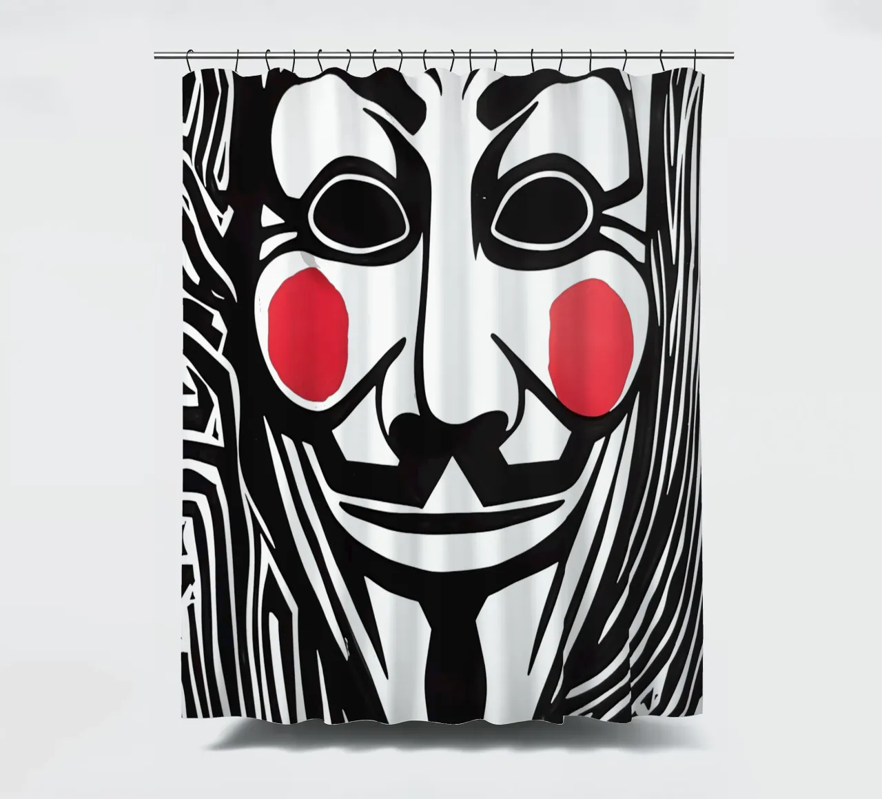Guy Fawkes Anonymous Hacker Vendetta Maske tenda da doccia da Autofocus