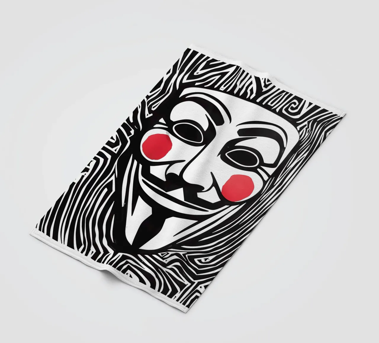 Guy Fawkes Anonymous Hacker Vendetta Maske coperta in pile da Autofocus