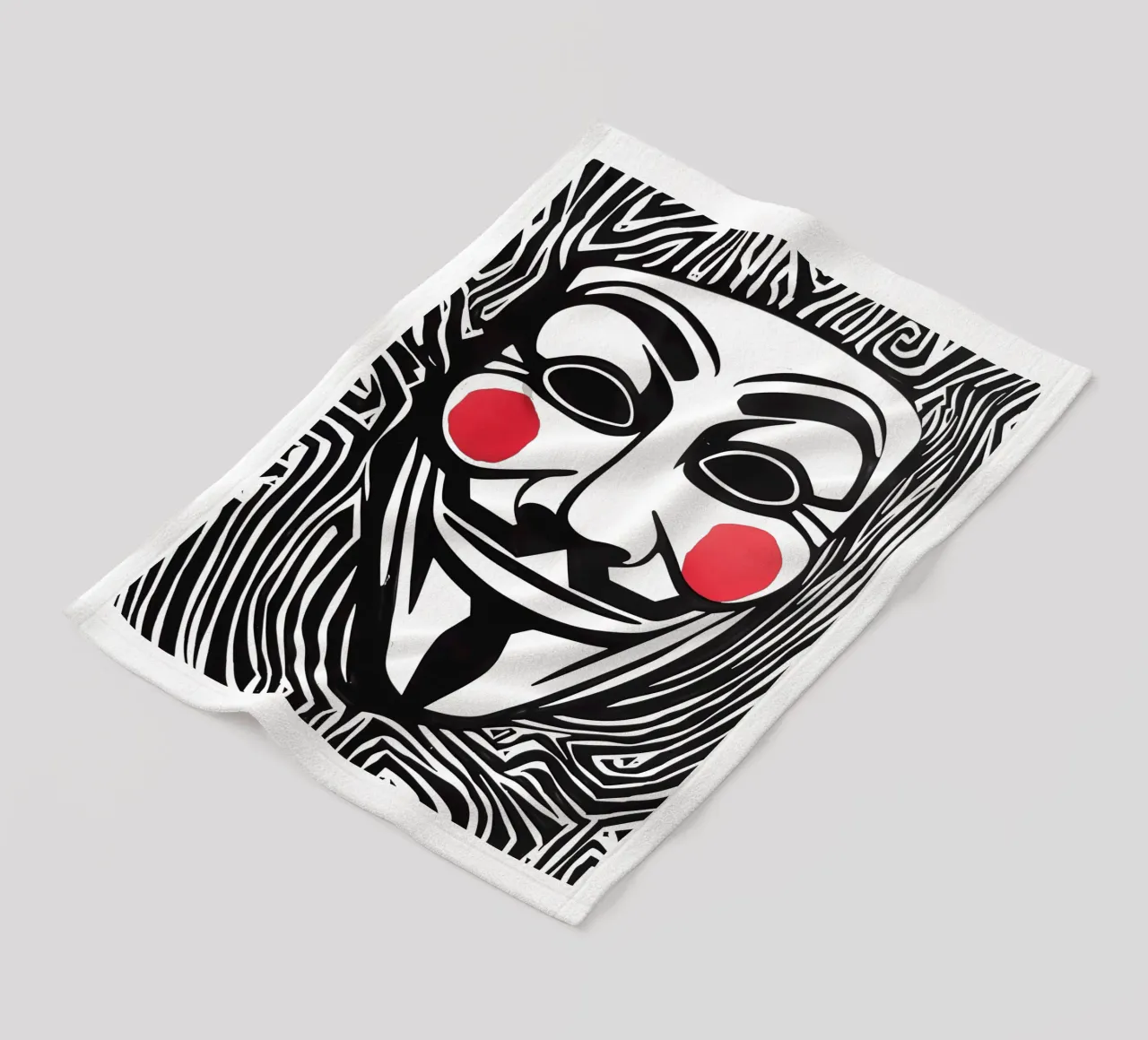 Guy Fawkes Anonymous Hacker Vendetta Maske coperta in pile da Autofocus