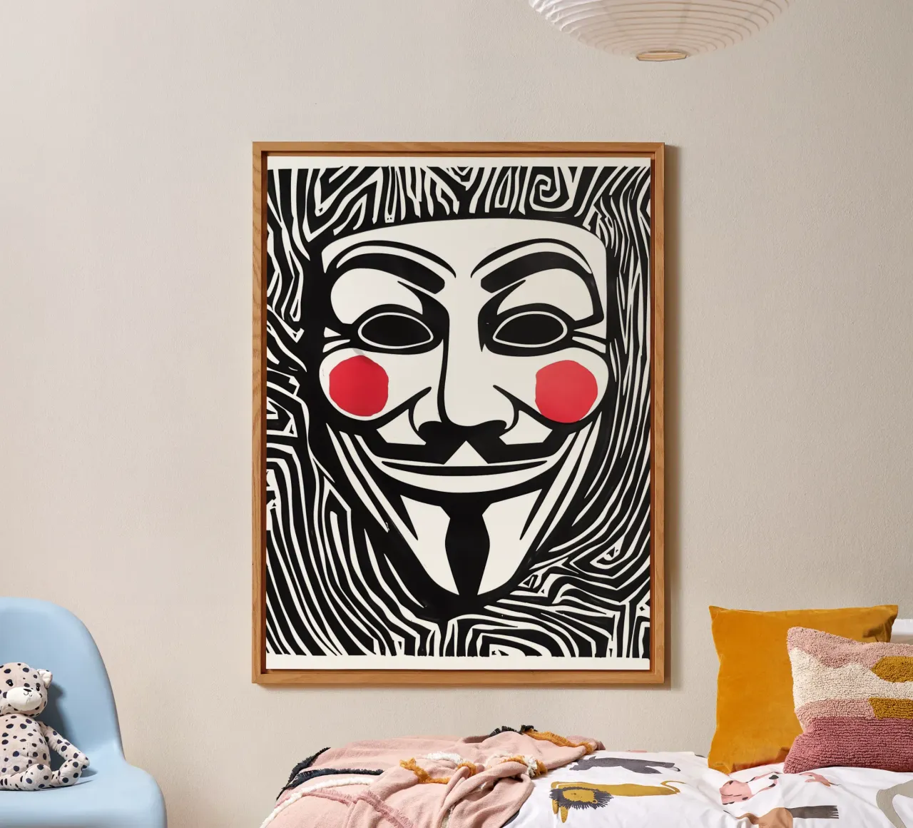 Guy Fawkes Anonymous Hacker Vendetta Maske alluminio dibond da Autofocus