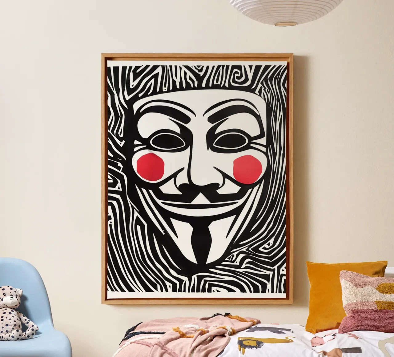 Guy Fawkes Anonymous Hacker Vendetta Maske canvas van Autofocus