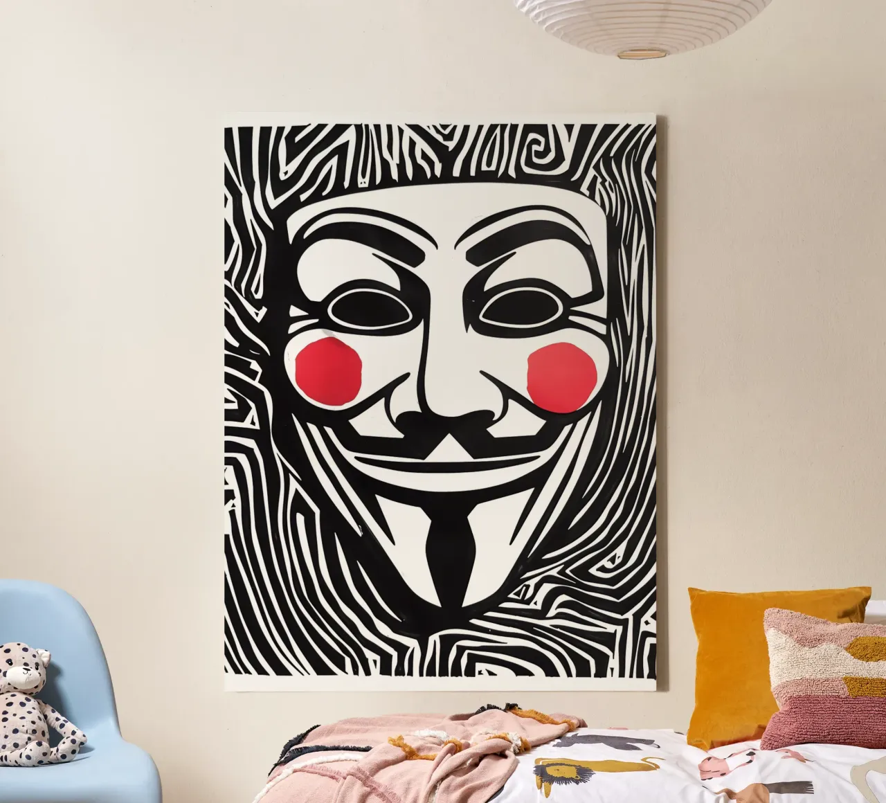 Guy Fawkes Anonymous Hacker Vendetta Maske canvas van Autofocus