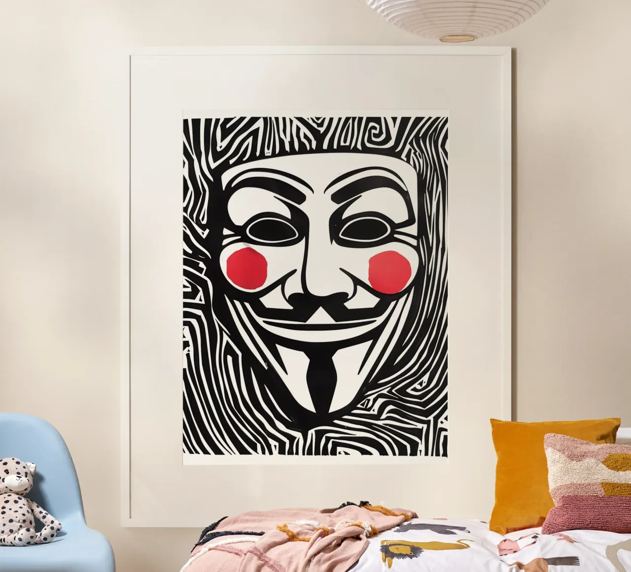 Guy Fawkes Anonymous Hacker Vendetta Maske poster da Autofocus