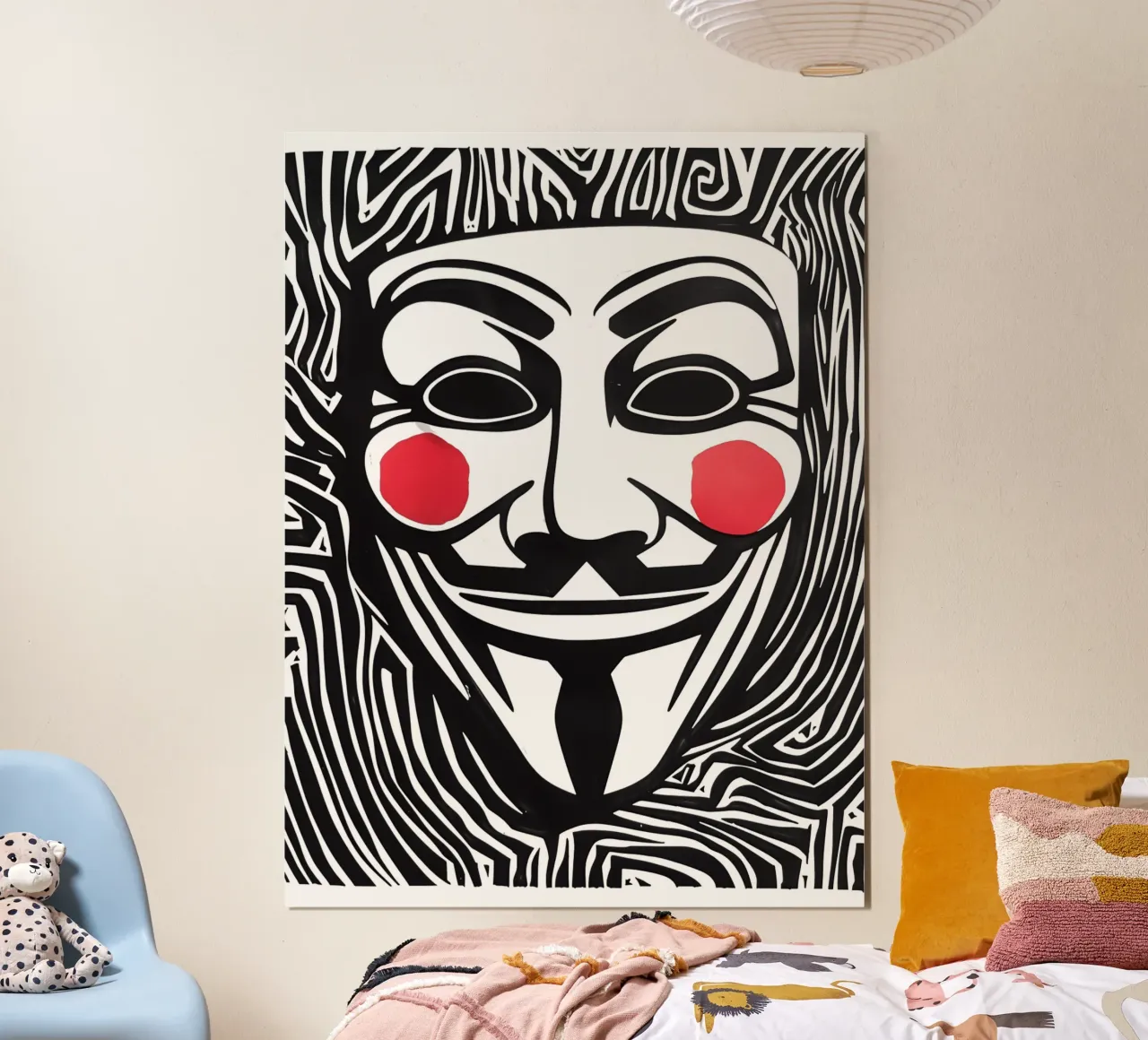 Guy Fawkes Anonymous Hacker Vendetta Maske poster da Autofocus