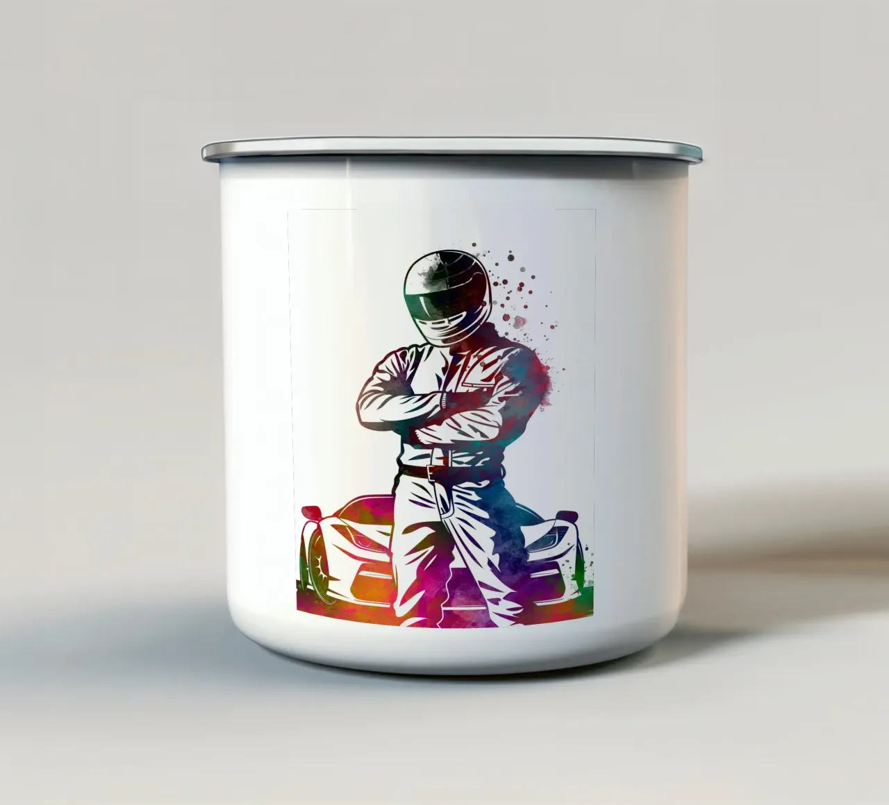 Auto racer sport bianco tazza in smalto da SPORT