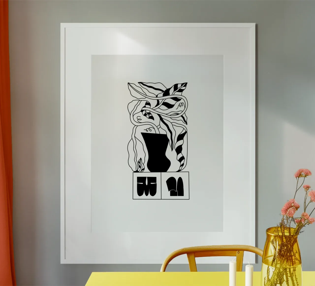 Time For A Plant poster con telaio in alluminio da byh.illustration
