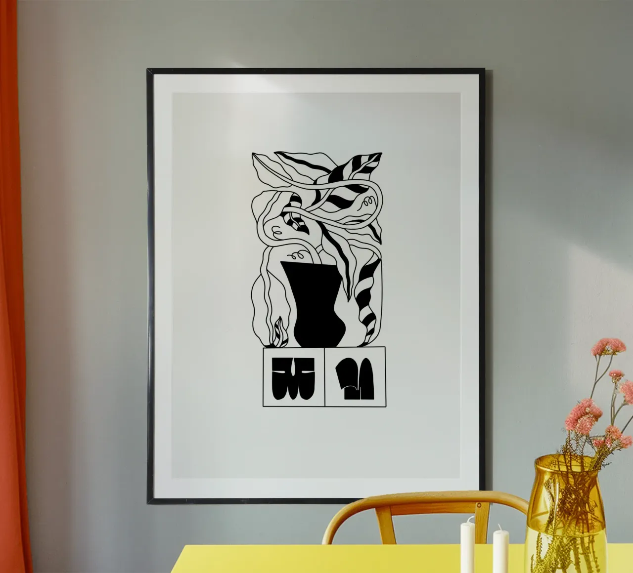 Time For A Plant poster con telaio in alluminio da byh.illustration