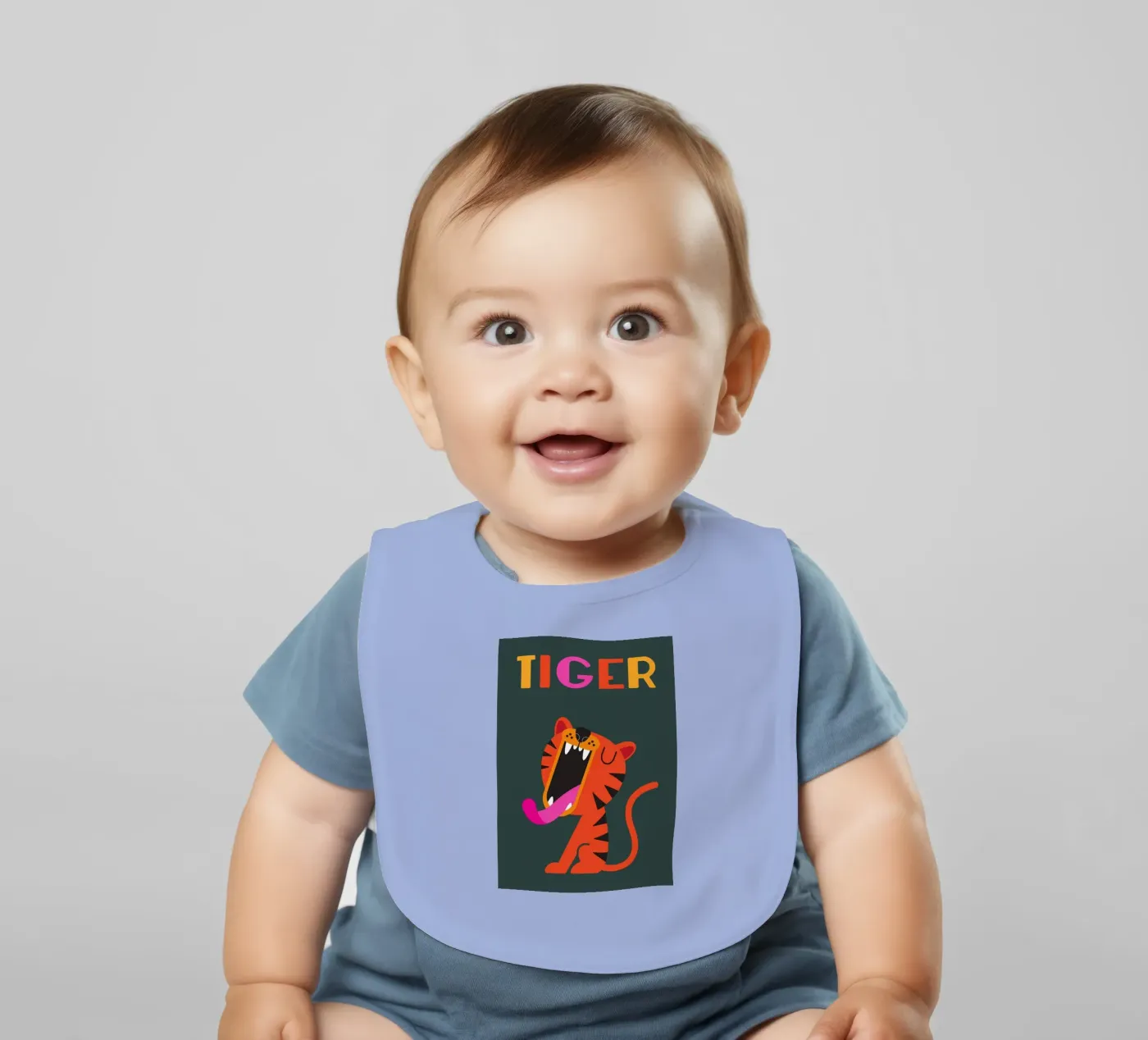 Tiger baby bib by Looks n Brains