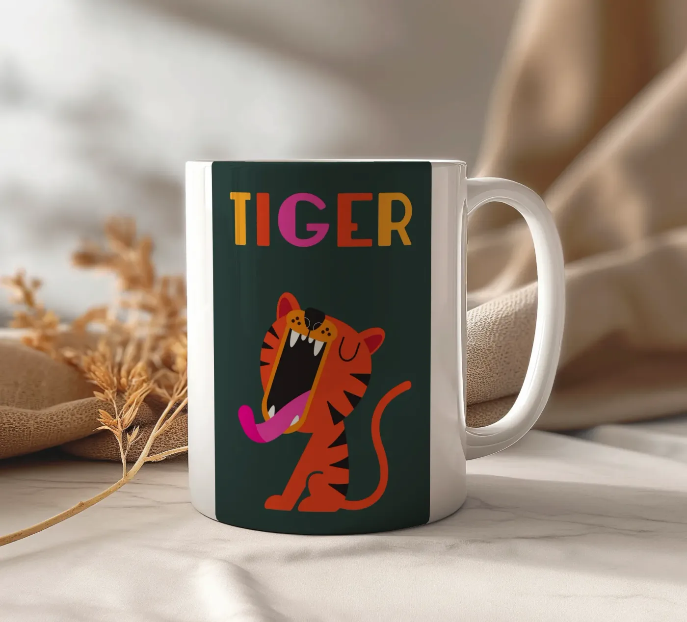 Tiger ceramic mug by Looks n Brains