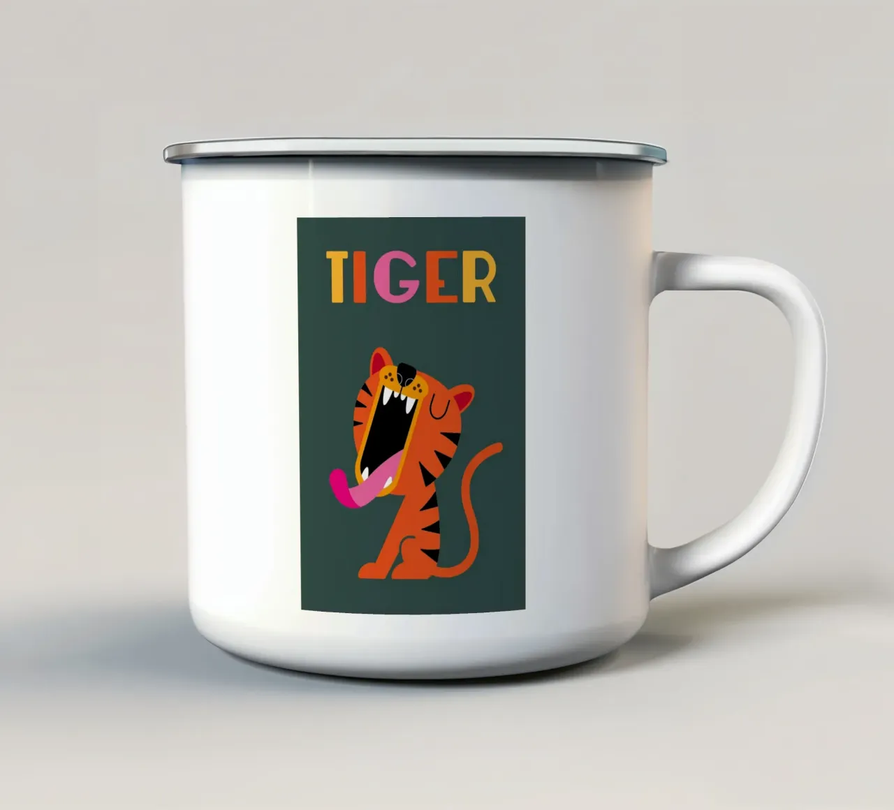 Tiger tazza in smalto da Looks n Brains