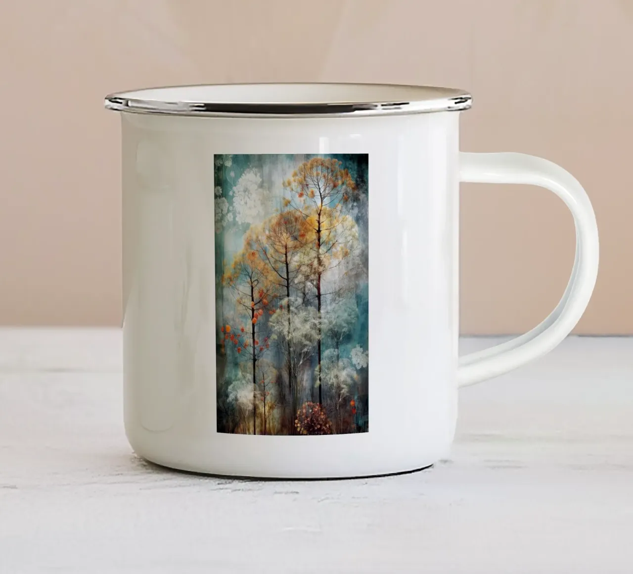 Wald Natur Kunst Emaille Tasse von Justyna Jaszke JBJart