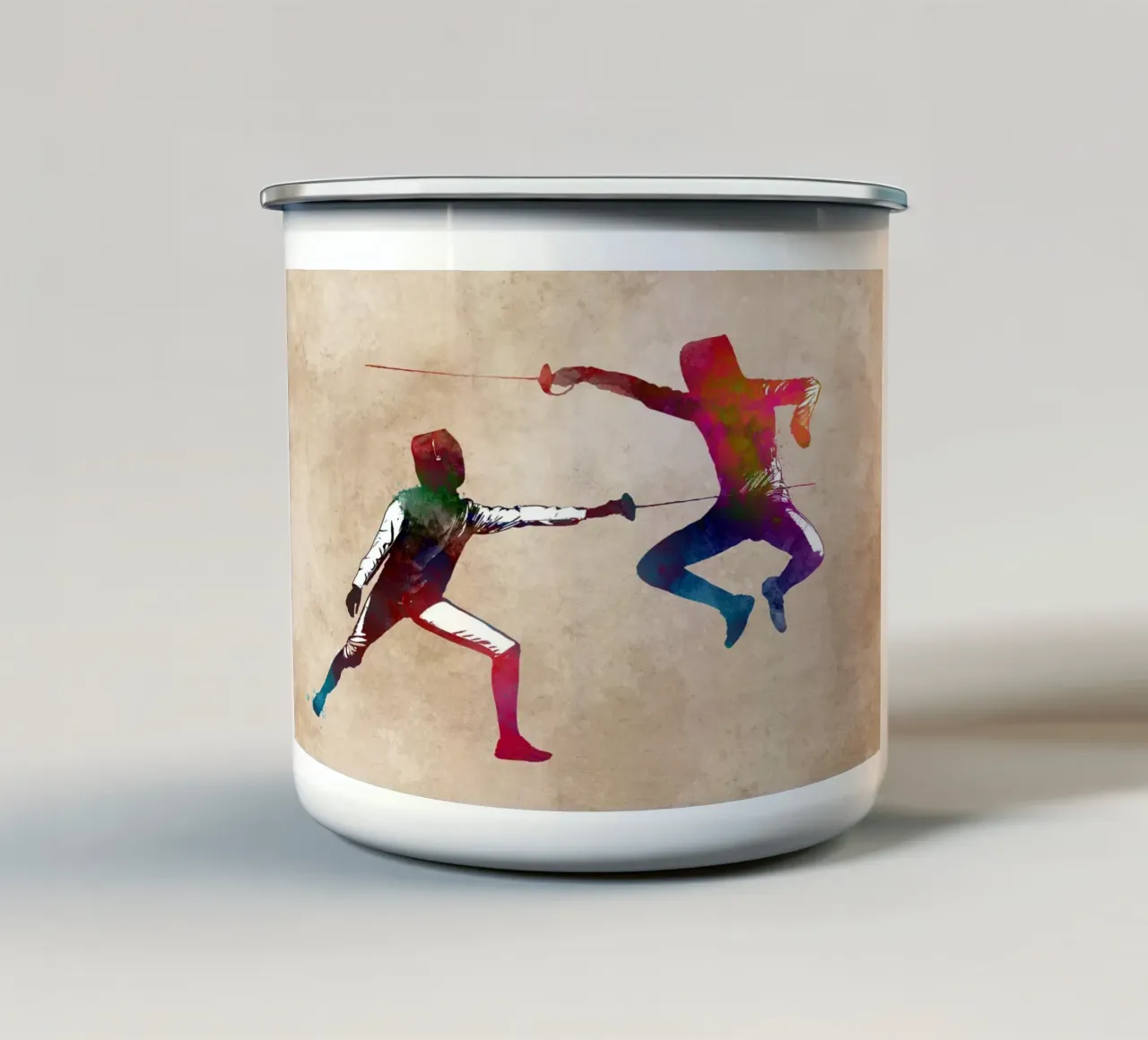 Lo sport degli schermidori tazza in smalto da SPORT