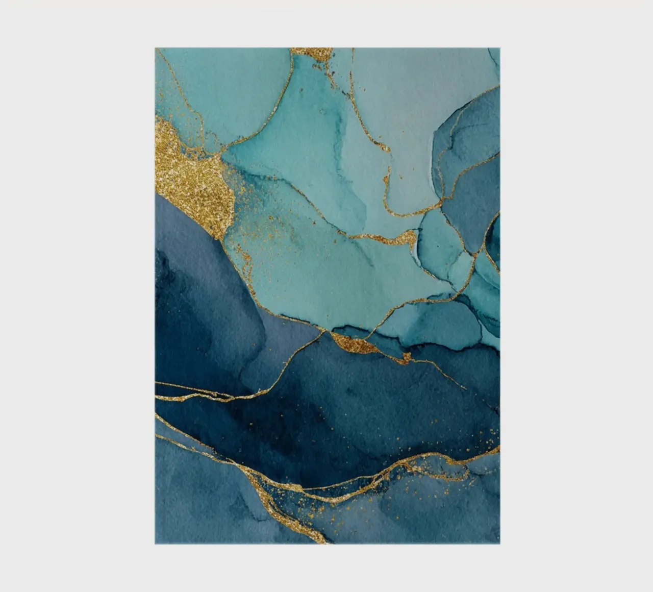 Deep Blue and Teal with Golden Veins and Elegant Marble Effe notebook by Modern Muse