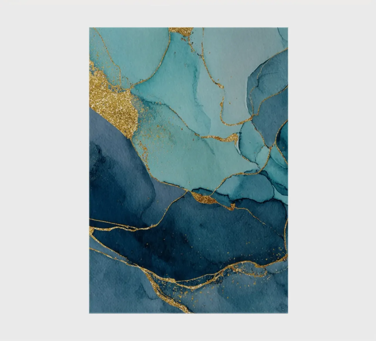 Deep Blue and Teal with Golden Veins and Elegant Marble Effe notebook by Modern Muse
