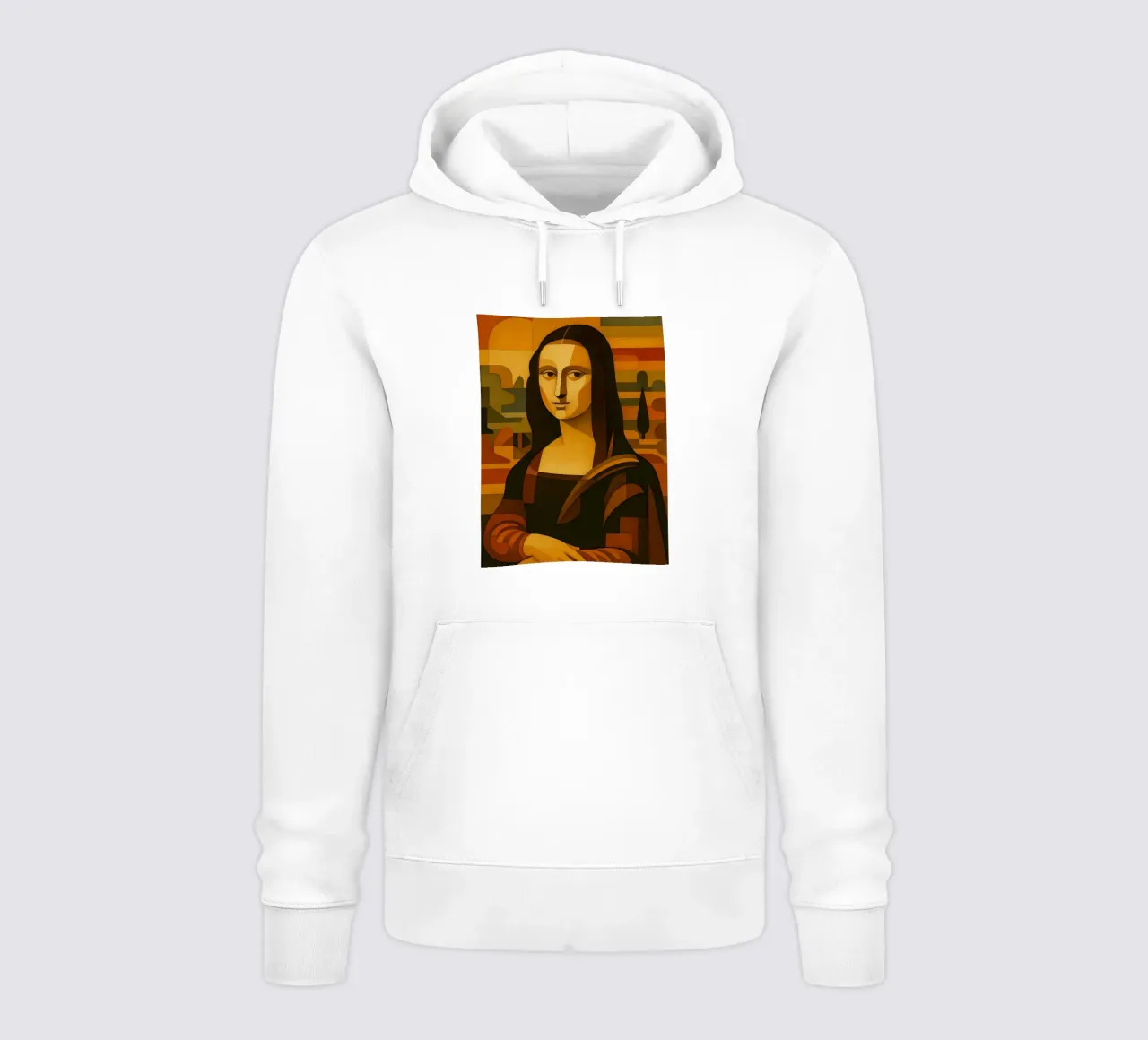 Ritratto di Monna Lisa in stile metà secolo felpa con cappuccio da ARTOMATIC